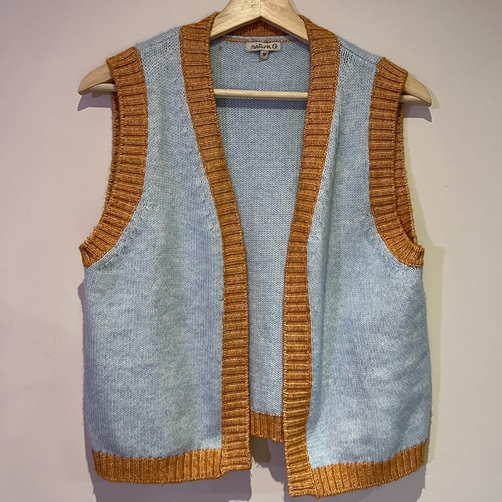 Blue and gold sweater vest M